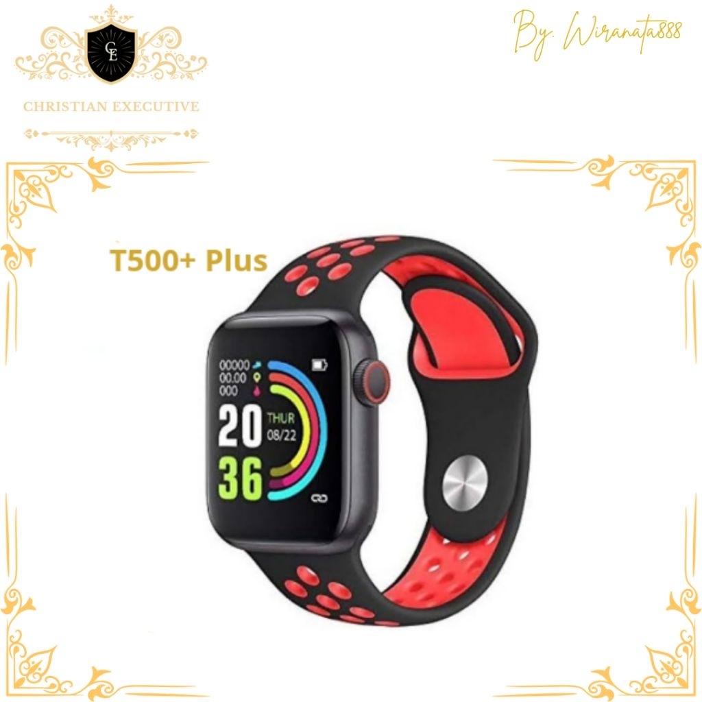 Smartwatch T500+ plus limited edition strap lubang support notif connect android/ios
