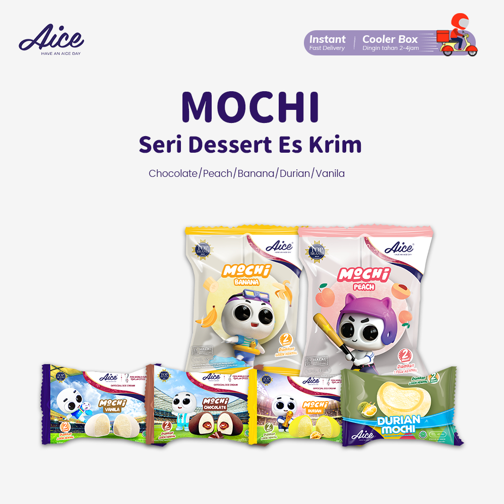 

Aice Ice Cream Mochi Aneka Rasa/ Paket Keluarga Es Krim Mochi Rasa Vanila Cokelat Durian 20pcs40 pcs