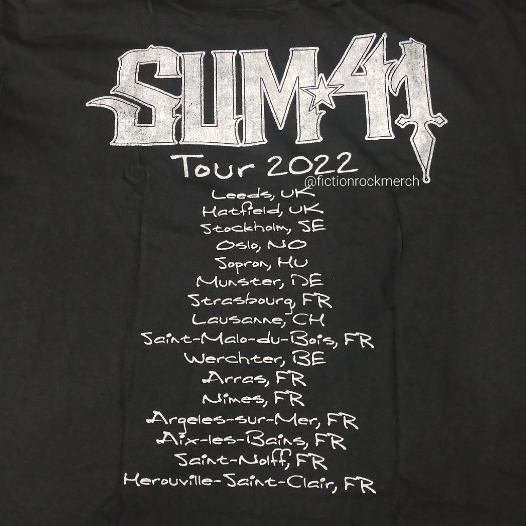 Kaos Band SUM 41 import original Size LARGE - Tour 2022