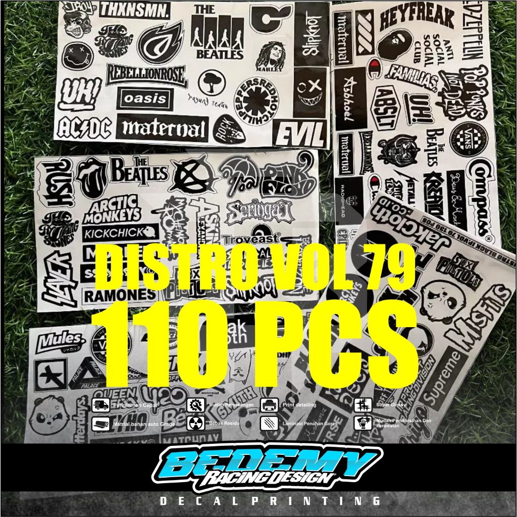 

110 Lembar Stiker BRAND sudah terpotong bahan graftack BDMY