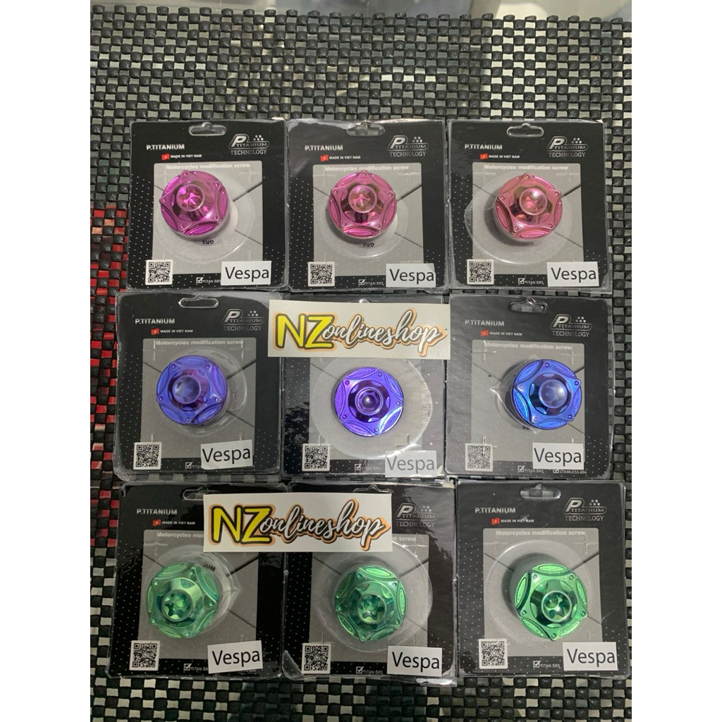 BAUT TITANIUM TUTUP OLI MESIN VESPA MATIC