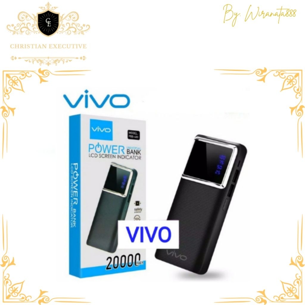 Powerbank Vivo 20.000mAh port USB 2port support LED