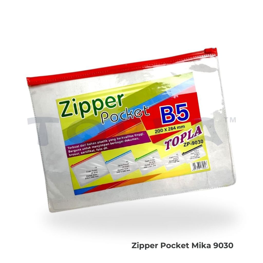 

map zipper pocket mika B5 per lusin #