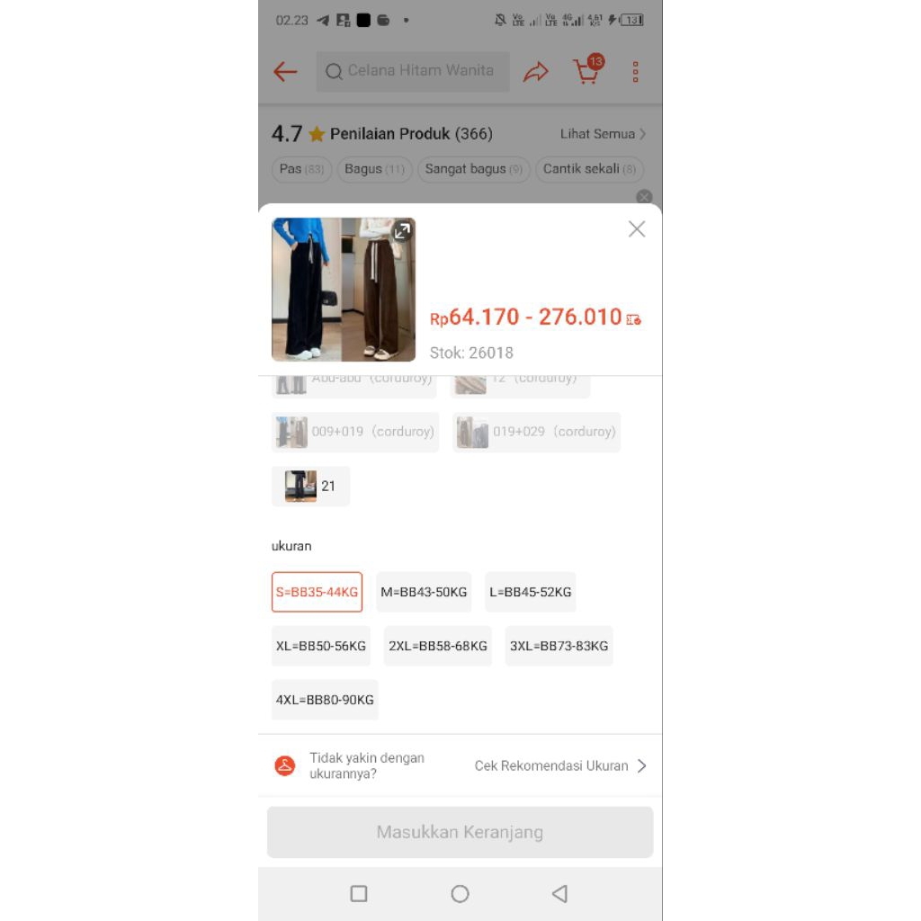 Celana Kulot Corduroy wanita