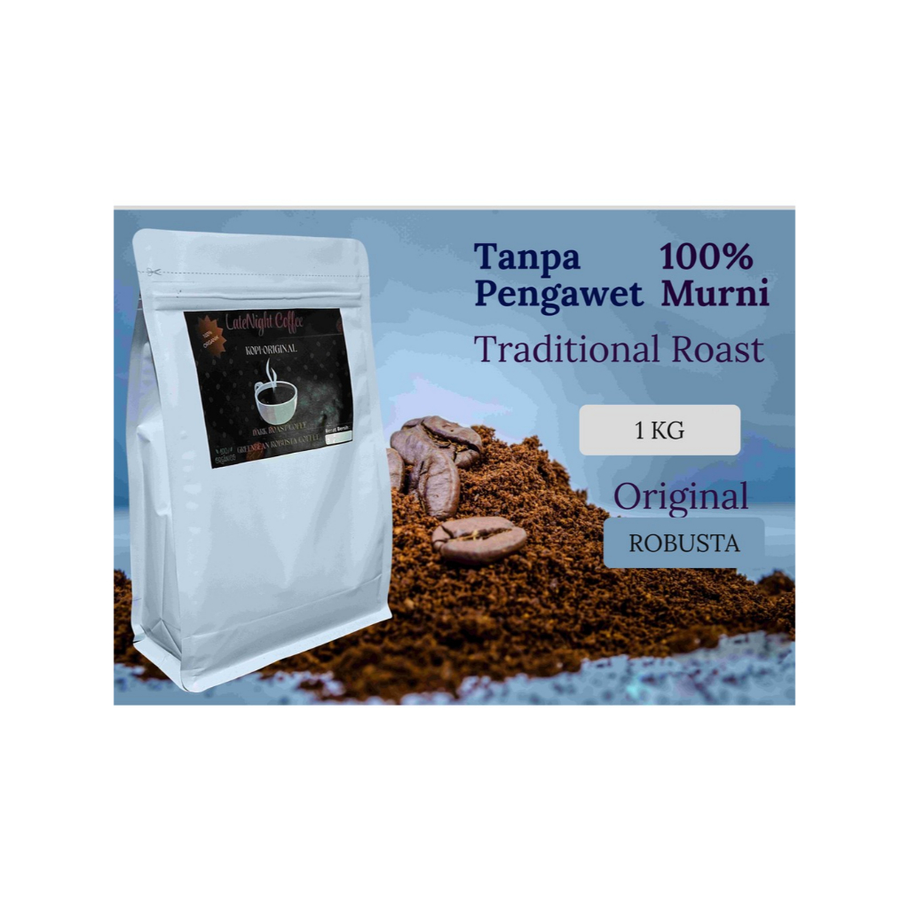 

LATENIGHTCOFFEE Kopi Hitam Robusta Original Super 1 Kg | 1000 gram | Kopi Bubuk | asli sumatera