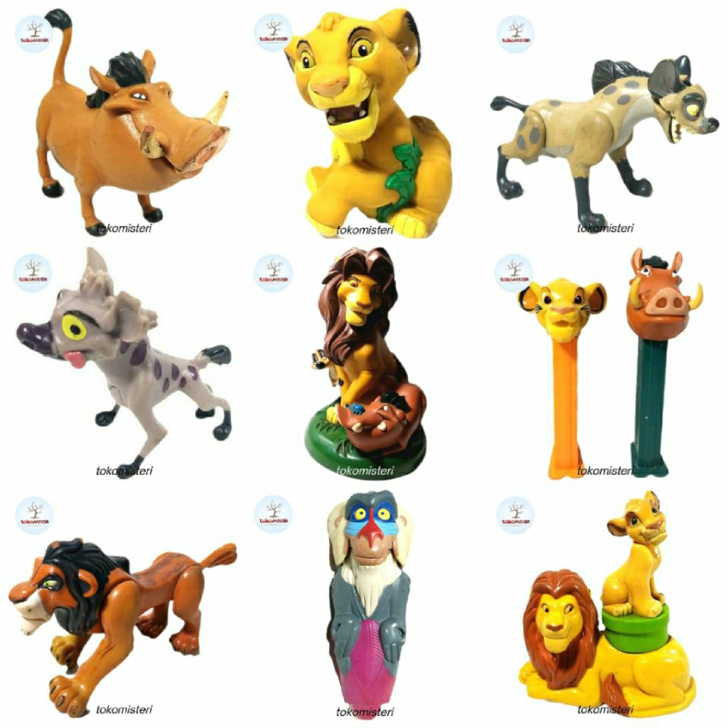Celengan Boneka Pez Diorama Tempat Uang Koin Simba Timon Pumbaa Meerkat Warthog Monyet Rafiki Mufasa