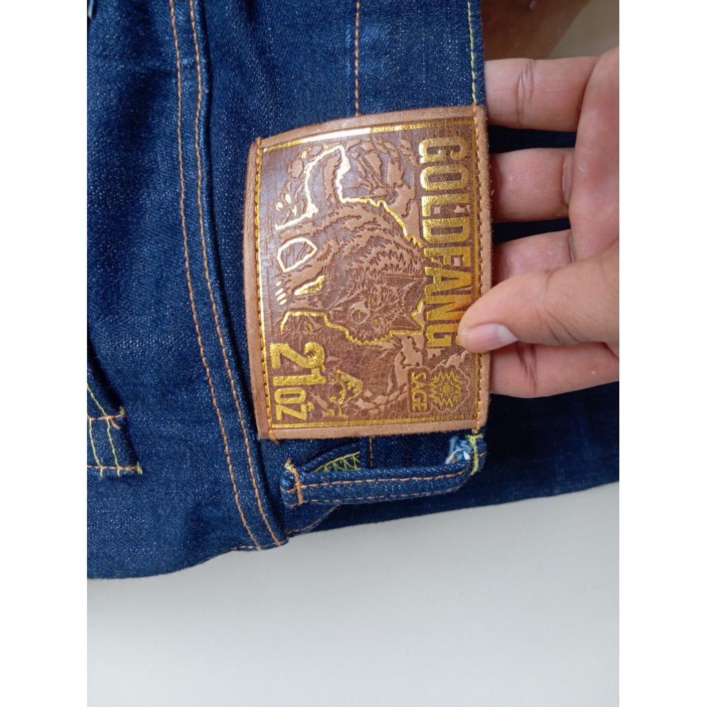 sage denim GOLDFANG 21 OZ Second