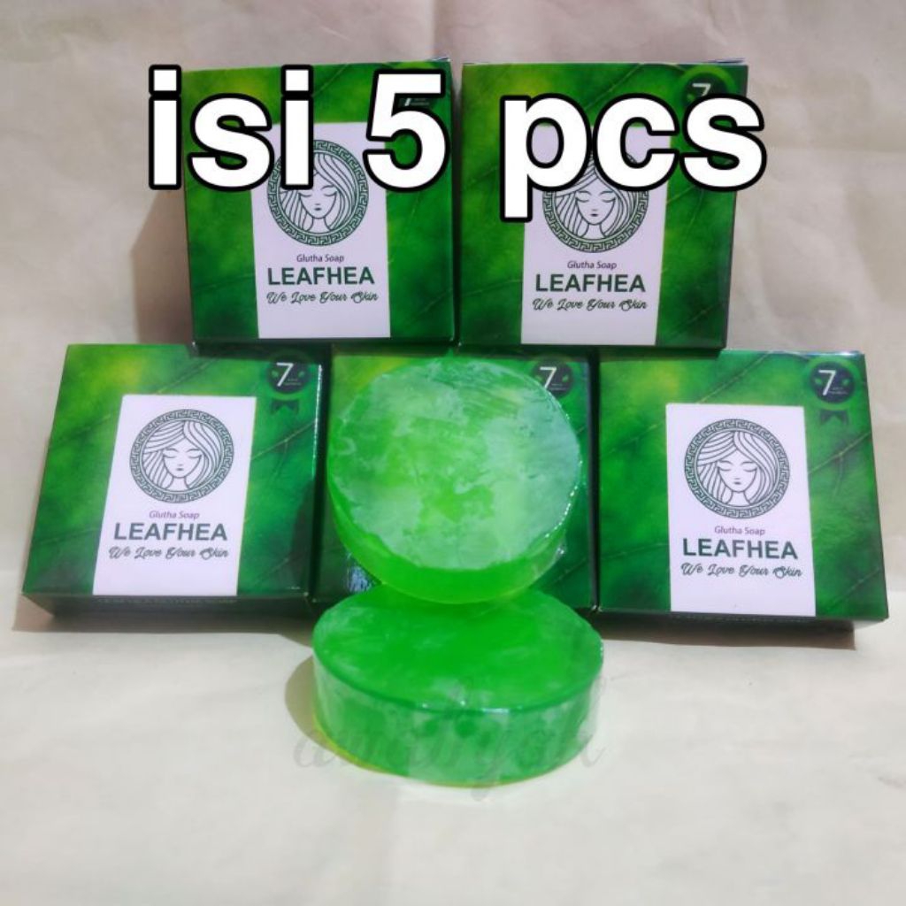 5 pcs sabun leafea hijau sabun mandi original mencerahkan & melembapkan kulit