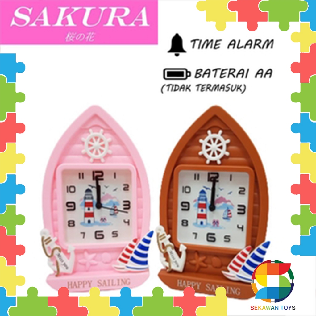 SAKURA Jam Weker/ Jam Beker/ Jam  Alarm/ Jam Tidur/ Jam Alarm Kapal 400