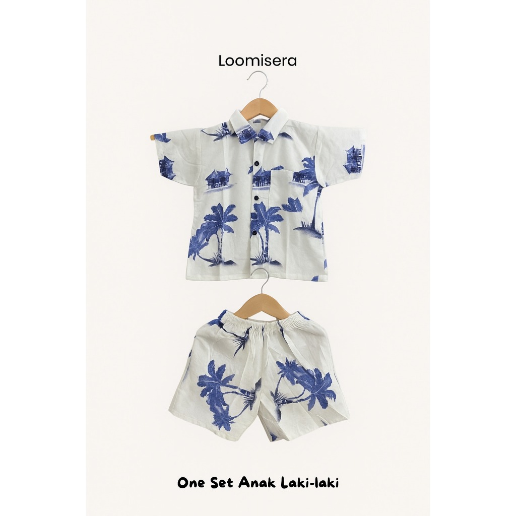 Setelan baju anak laki-laki rayon premium| One Set Anak Laki-laki | Baju Pantai Anak Laki-laki | Baj