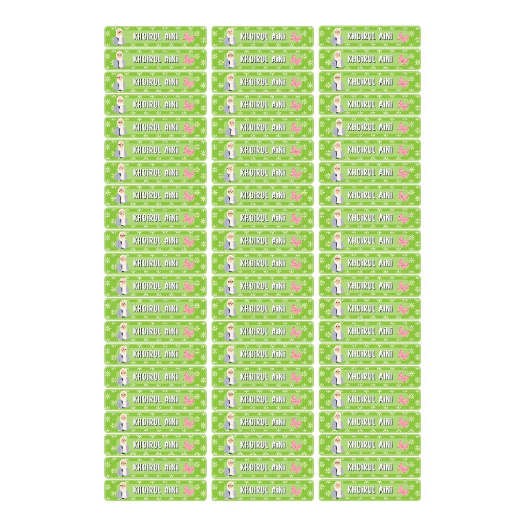 

Stiker nama custom (bisa request motif dan nama) isi 60an