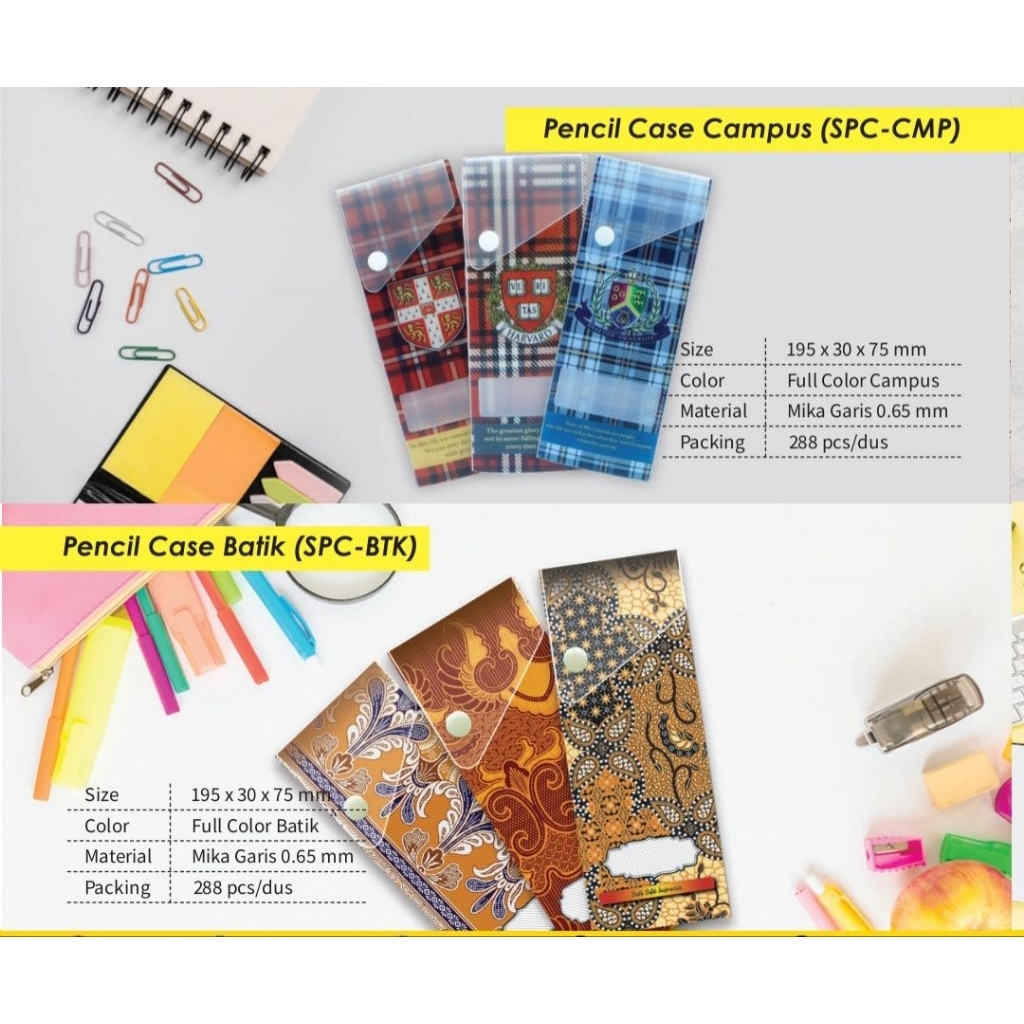 

PENCIL CASE / DUSGRIP / TEMPAT PENSIL MIKA JENIA CAMPUS & BATIK / 1PCS