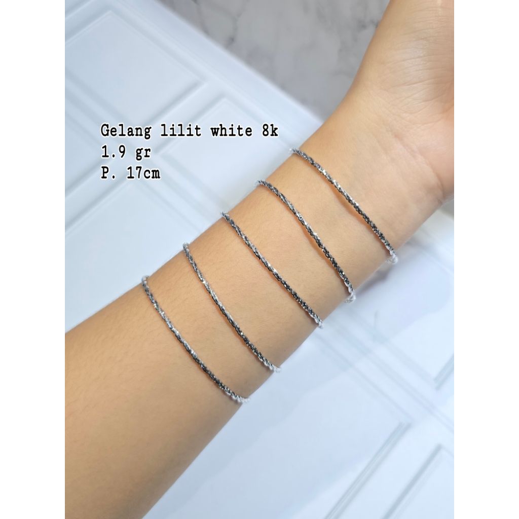 Gelang Choker Emas Putih 8k Lilit