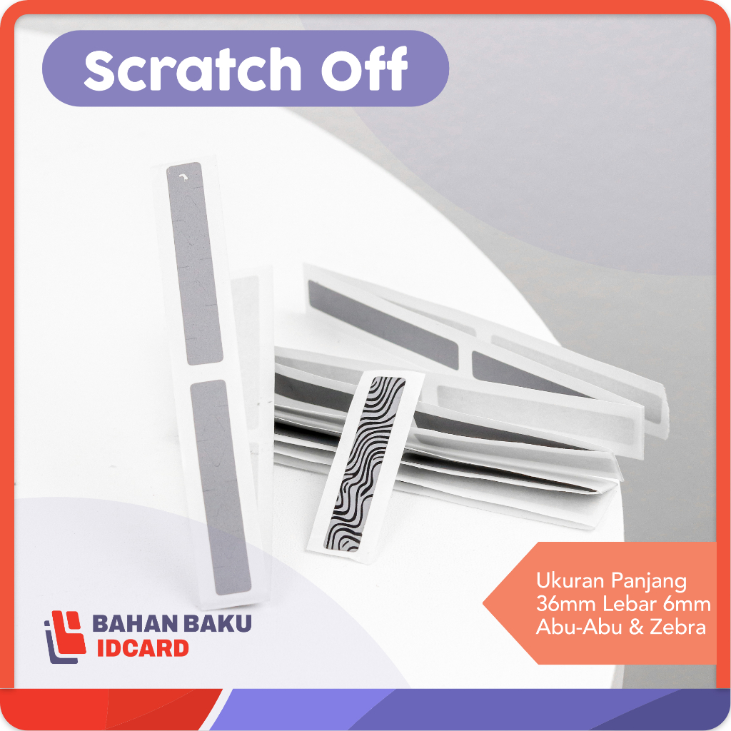 

Scratch Off Pin Label Sticker Label Gosok Scratch Stiker Penutup Angka Uk. 6 x 36mm isi 25