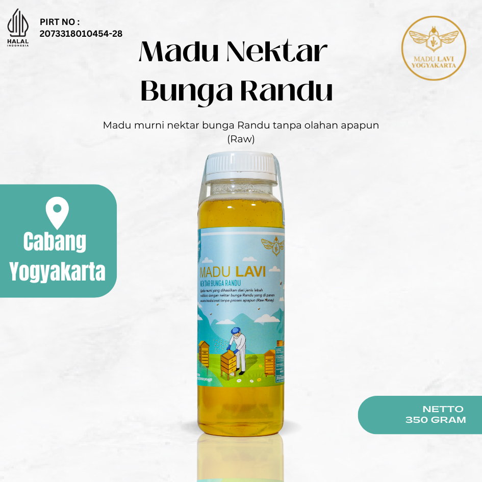 

Madu Lavi Madu Hutan Nektar bunga Randu kemasan 350 gram Honey Bee