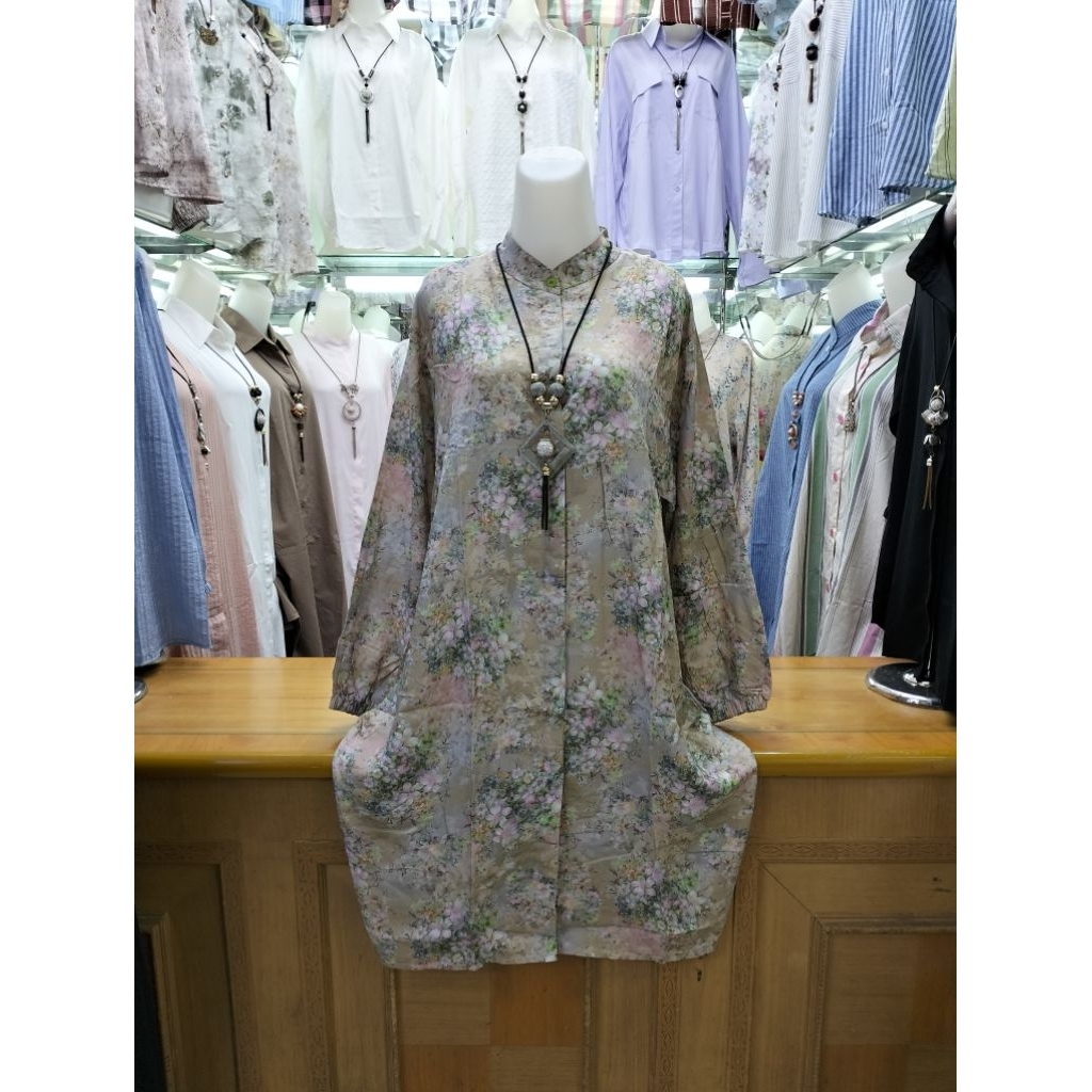 TUNIK JUMBO KATUN RAYON MOTIF BUNGA BUNGA T 214