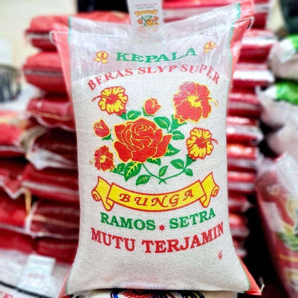 

beras enak pulen cap bunga ramos setra 25kg