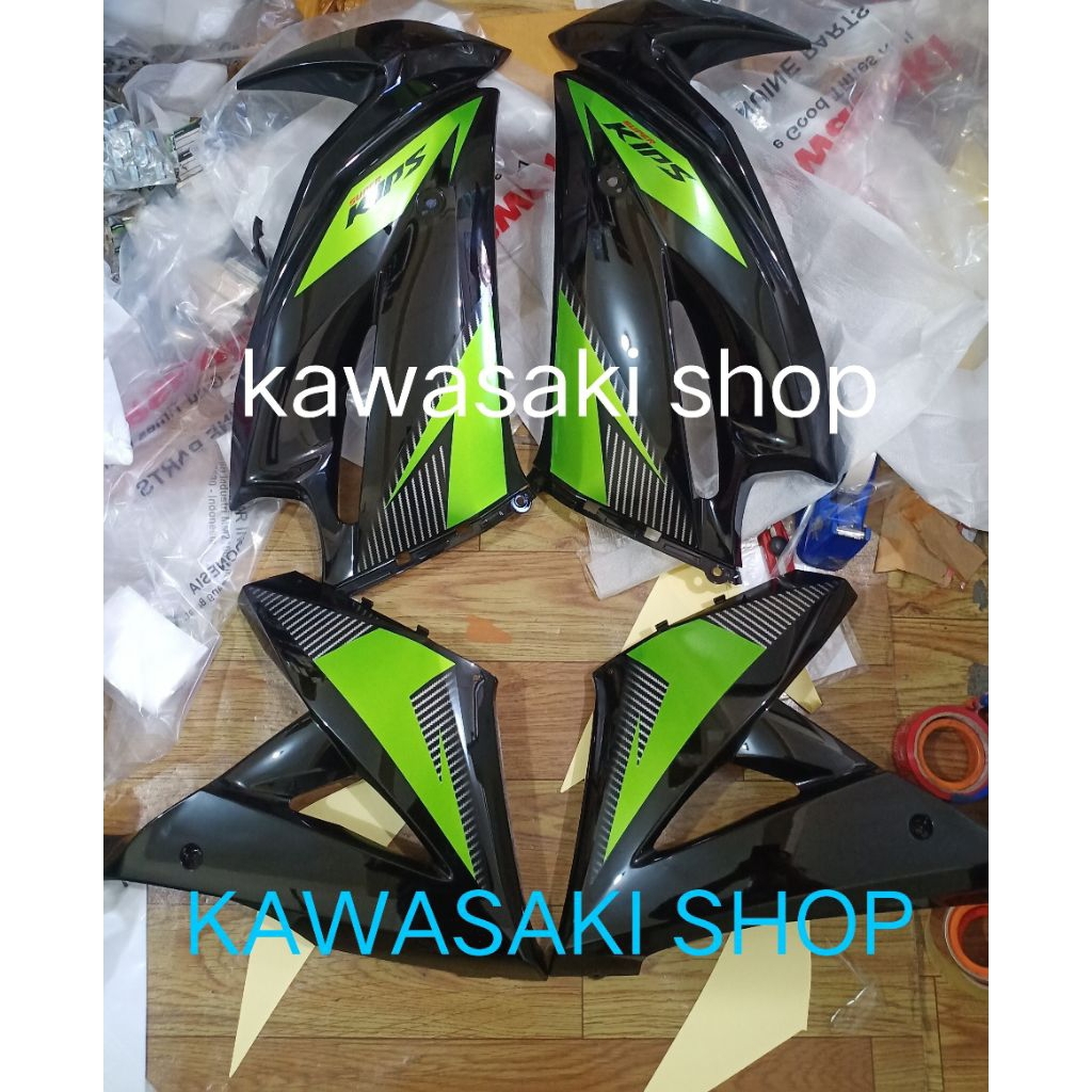 cover body fairing atas bawah ninja rr new hijau 2014 original
