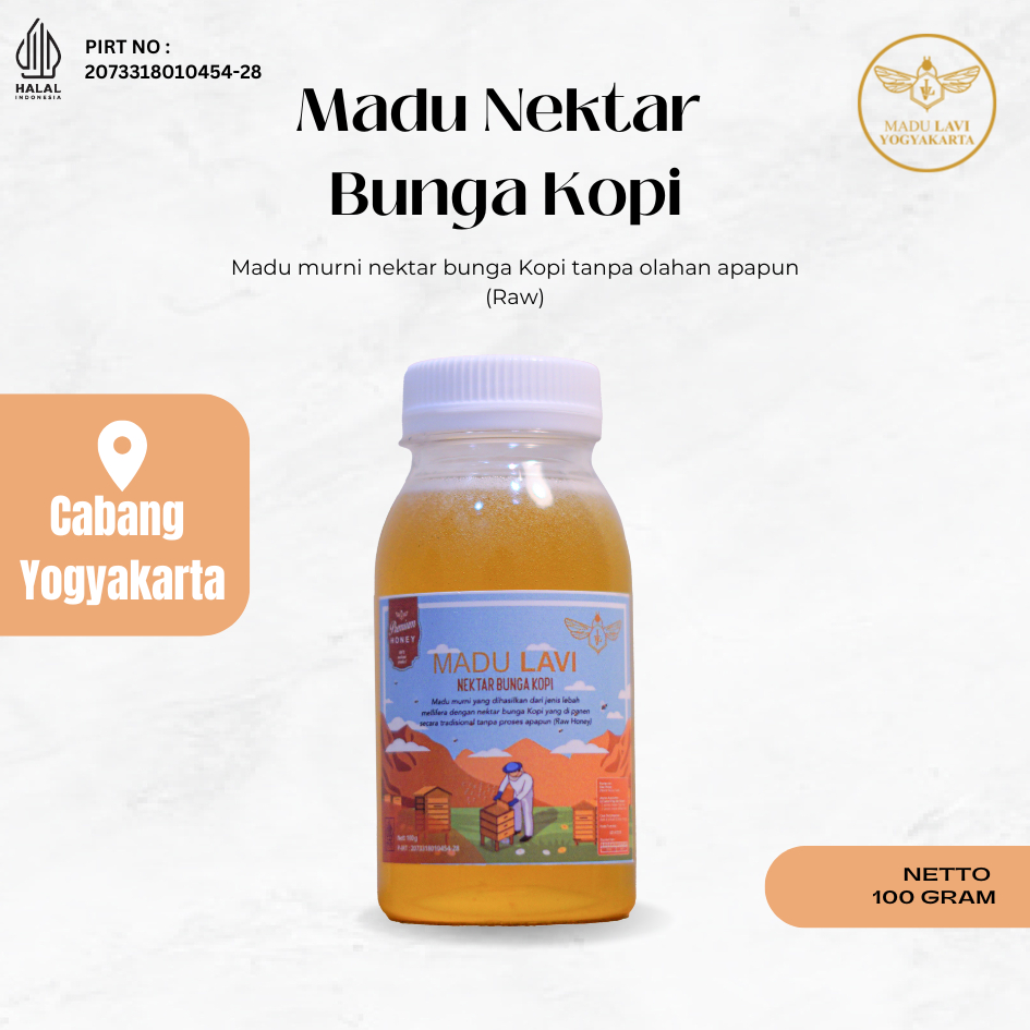 

[Wajib Beli] Madu Lavi Kecil Berkhasiat dari Nektar Bunga Kopi kemasan 100 gram Honey Manis