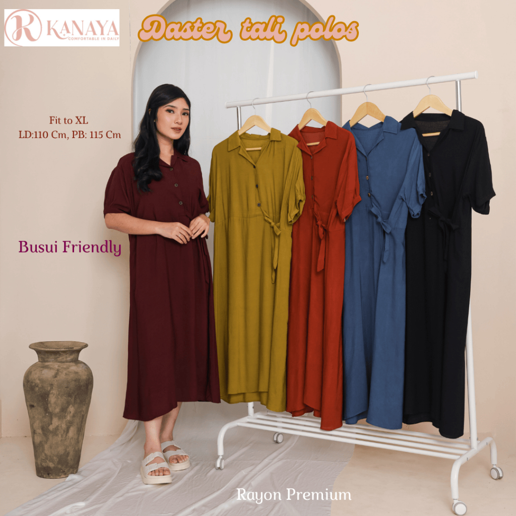 Daster Rayon Polos Tali Samping Home Dress Kekinian Busui by Kanaya