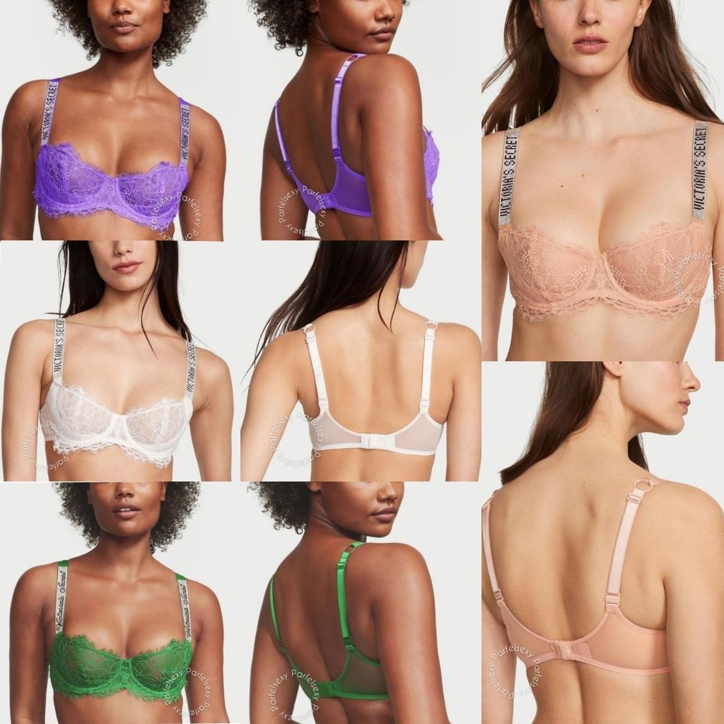 Victoria Secret Very Sexy Wicked Unlined Lace Shine Strap Balconette Bra 32B 32C 32DDD 34B 36B 36D 1