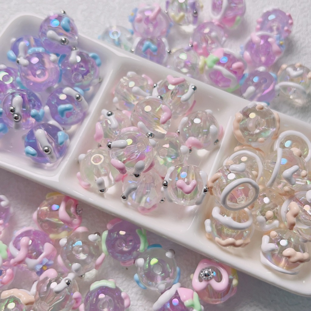 Manik Mote Manik Painting Mote Bulat Manik Akrilik Beads Warna Warni Mote Bulat Warna Warni