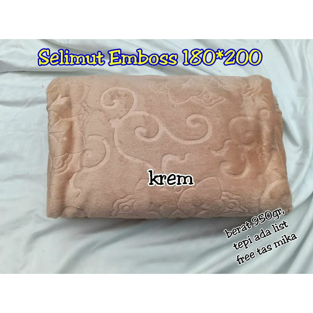 Selimut embos tebal jumbo ukuran 180x200cm/selimut polos/selimut poliyester/selimut tebal