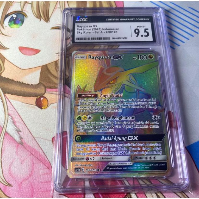 Kartu Pokemon TCG ID Indonesia SM AS4a Rayquaza GX HR CGC 9.5 PSA