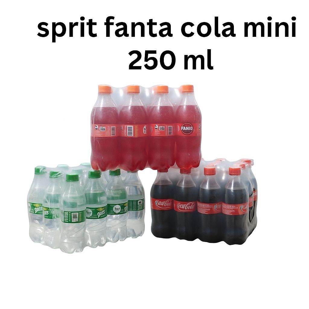 

Sprit Fanta CocaCola 250 ml satu dus isi 12 pcs