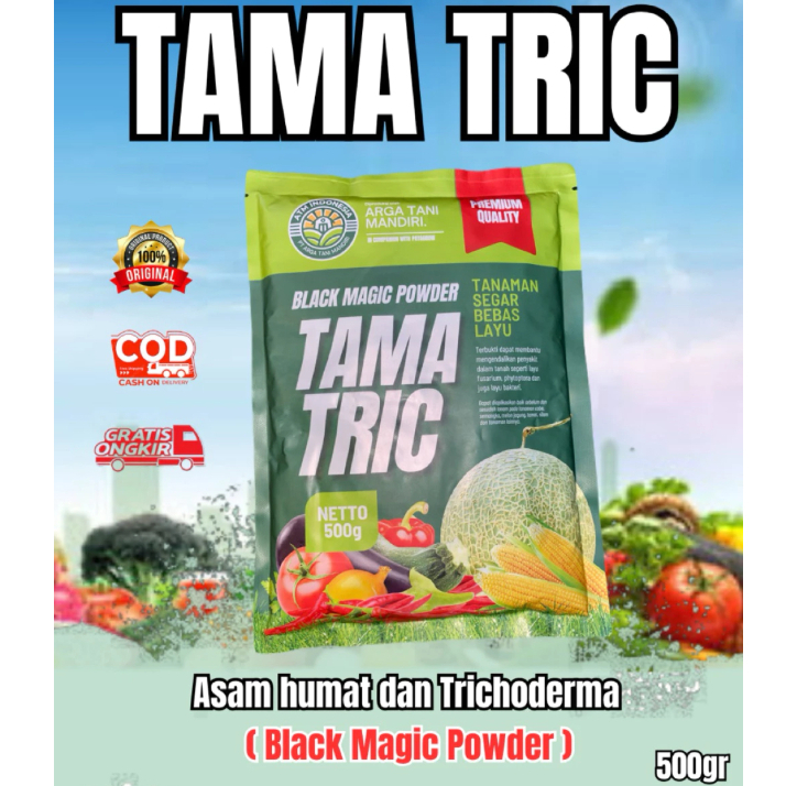 Pupuk Asam Humat + Trichoderma TAMATRIC 500gr Black Magic Powder Pembenah Tanah Tanaman Organik