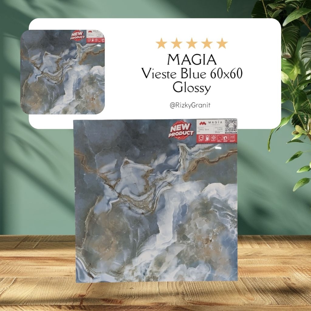 Granit MAGIA Lantai 60x60 Vieste Blue (Glossy/Licin)