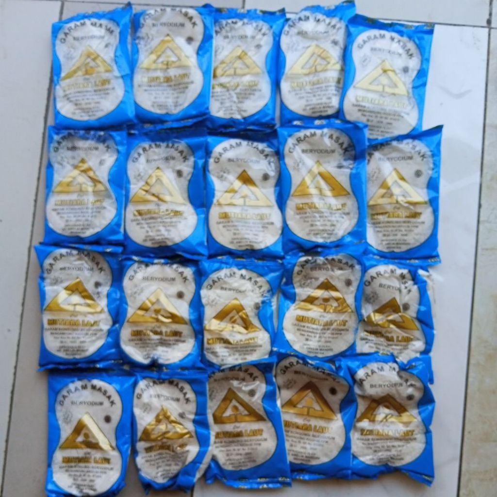 

20Pcs Garam Masak Merk Mutiara Laut New Beryodium Salt Konsumsi