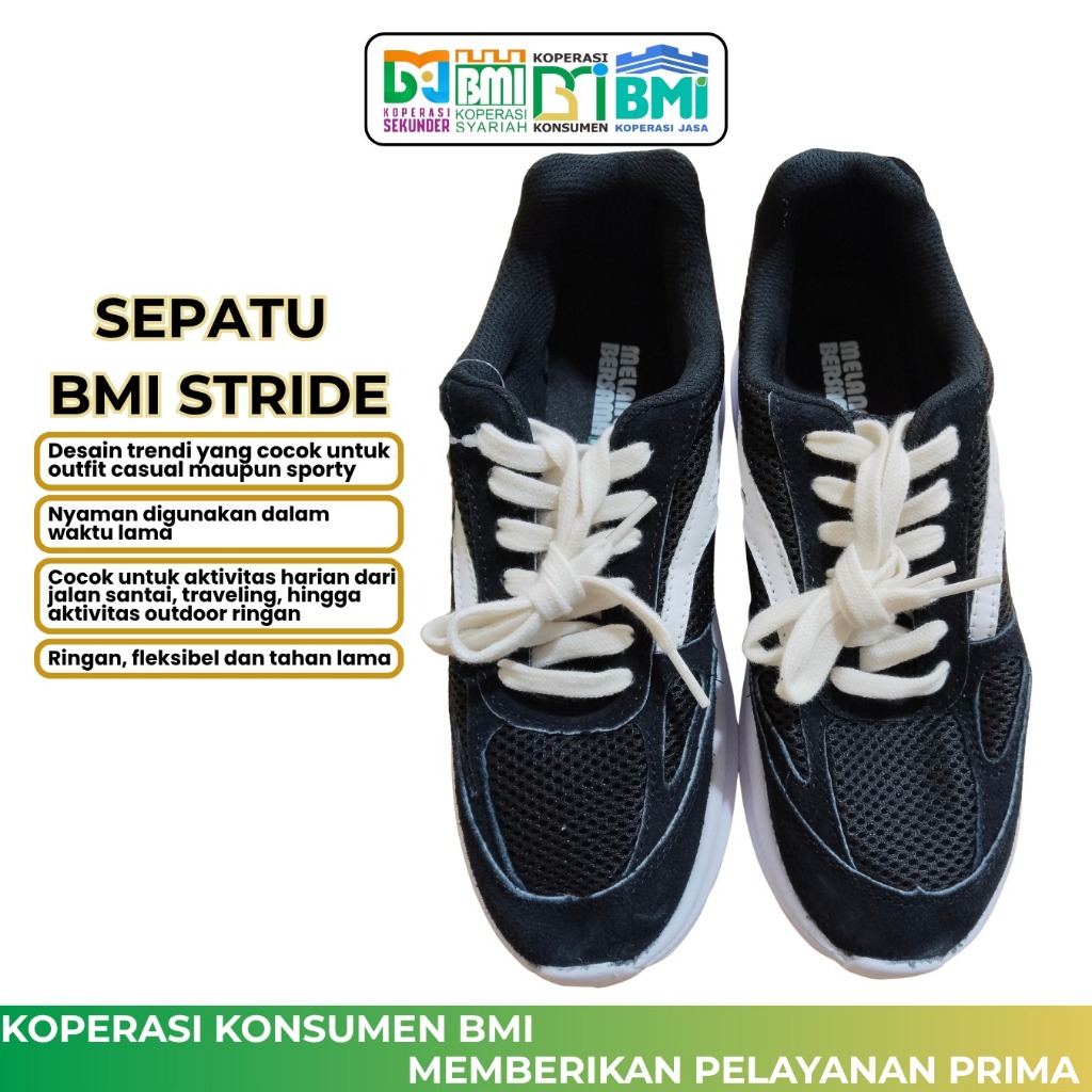 SEPATU / BMI / STRIDE / HITAM / SEPATU STRIDE BMI