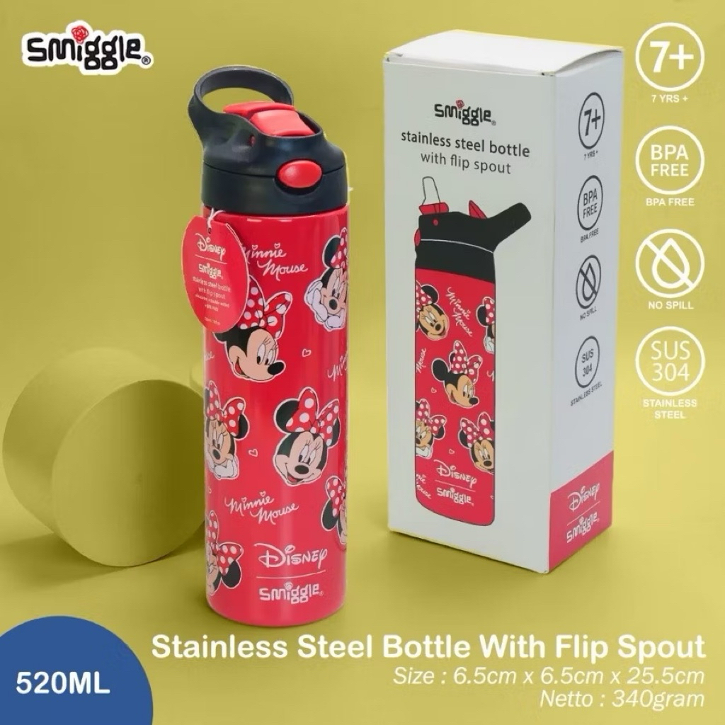 Botol Stainless Smiggle Minnie Red