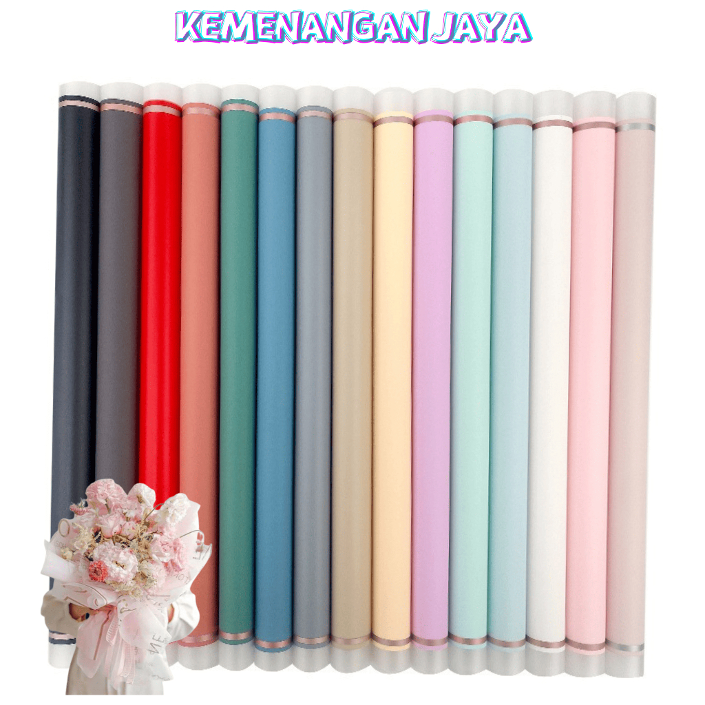 

Flower Wrapping Paper Varian List Gold Frame Transparan Kertas bunga cellophane Florist Kertas Kado KB005