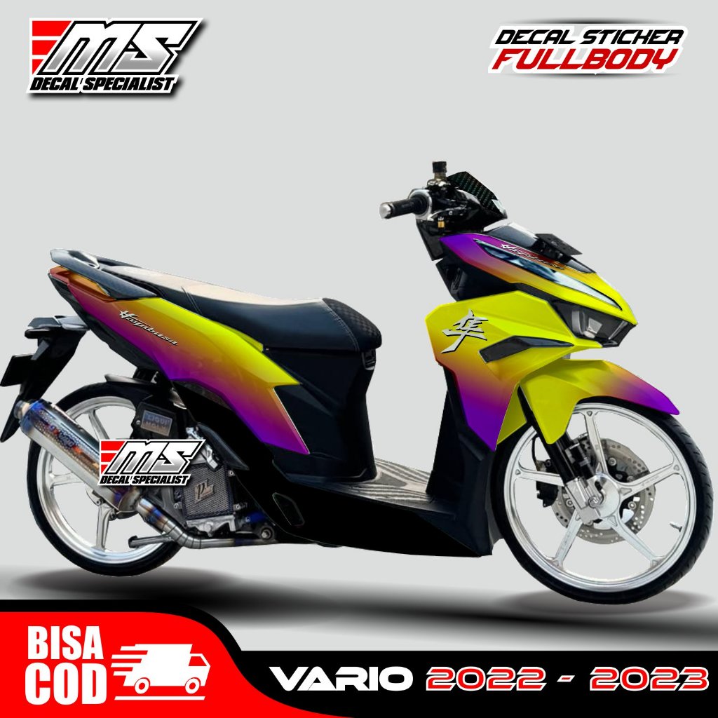 Decal Sticker Honda Vario New 125 2023 2024 Full Body Bunglon kuning- Stiker Vario New 125