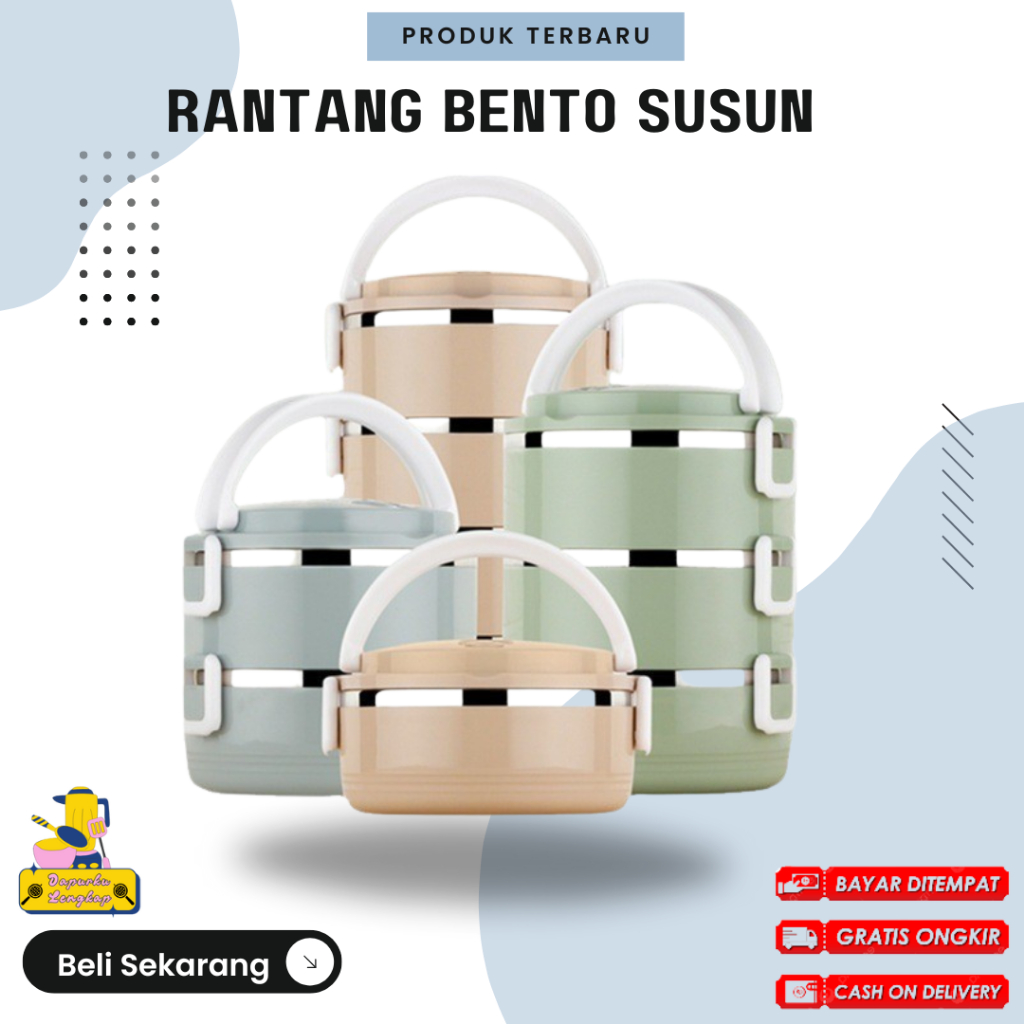 NEW PRODUCT Dapurku Lengkap -Kotak Makan Rantang Makan Siang Stainless Susun Bento Besar Rantang