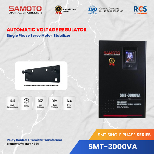 SAMOTO Stabilizer 3000VA Stavolt Single Phase Stavolt SMT3000VA Stabiliser SMT