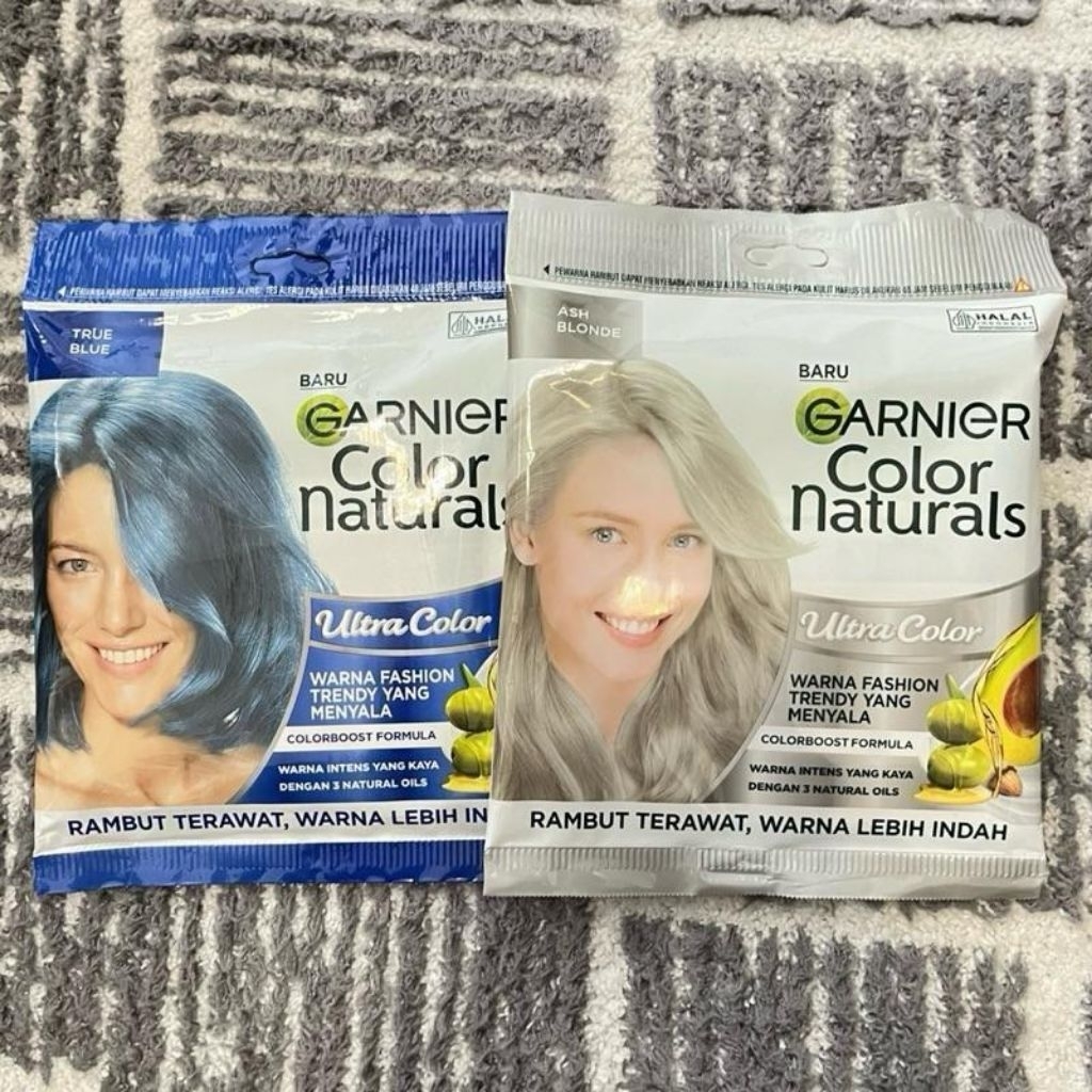 Paket Pewarna Rambut Garnier - True Blue + Ash Blonde