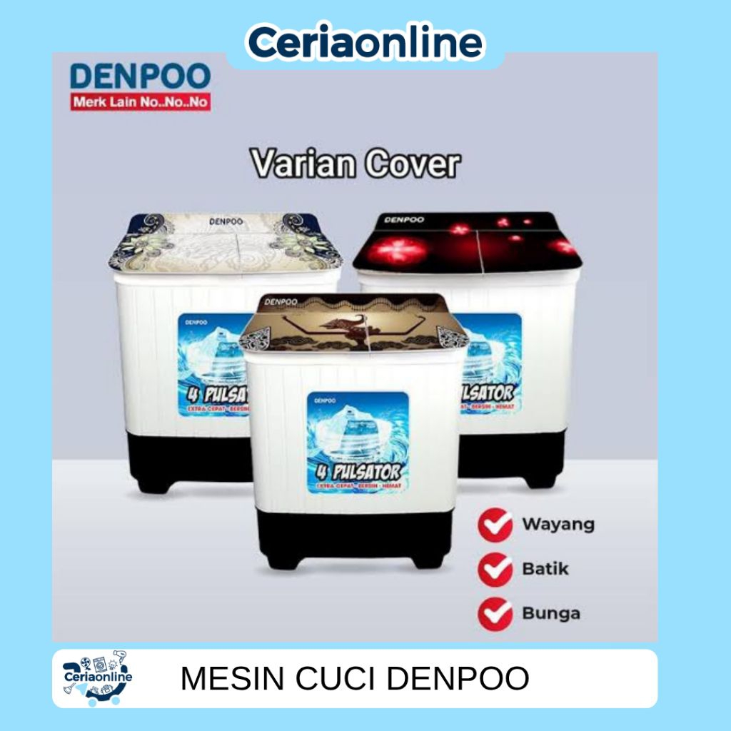 Mesin Cuci 2 Tabung DENPOO DW-976 Kapasitas 9 KG