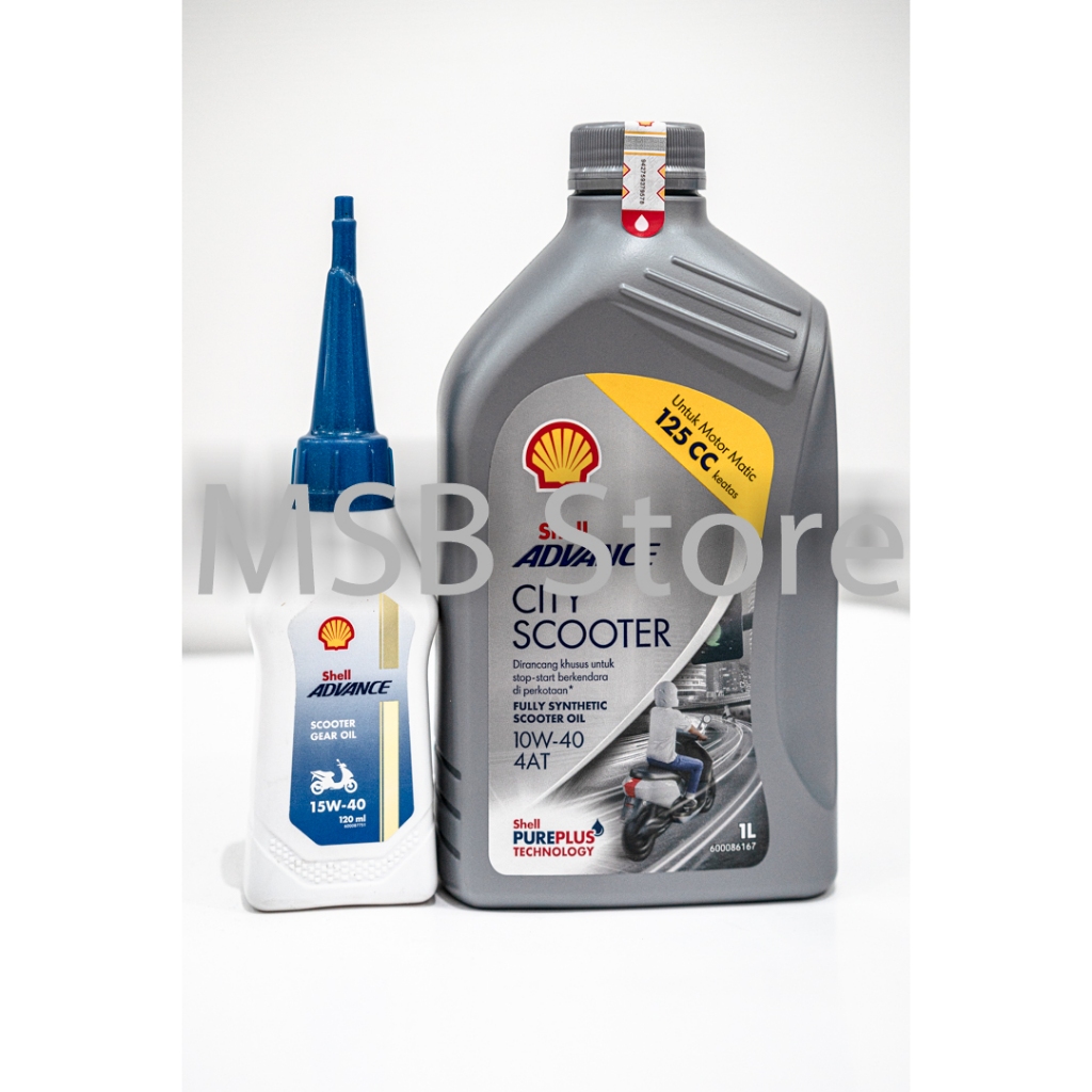 OLI MOTOR MATIC SHELL ADVANCE CITY 10W-40 1 LITER DAN OLI GARDAN SHELL 0.12 L (BUNDLING)