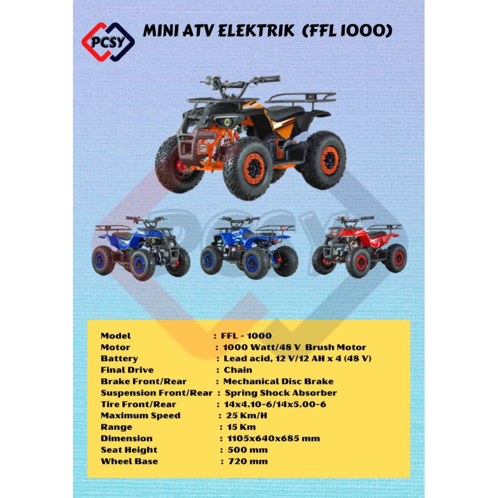 mini ATV elektrik 1000 Watt