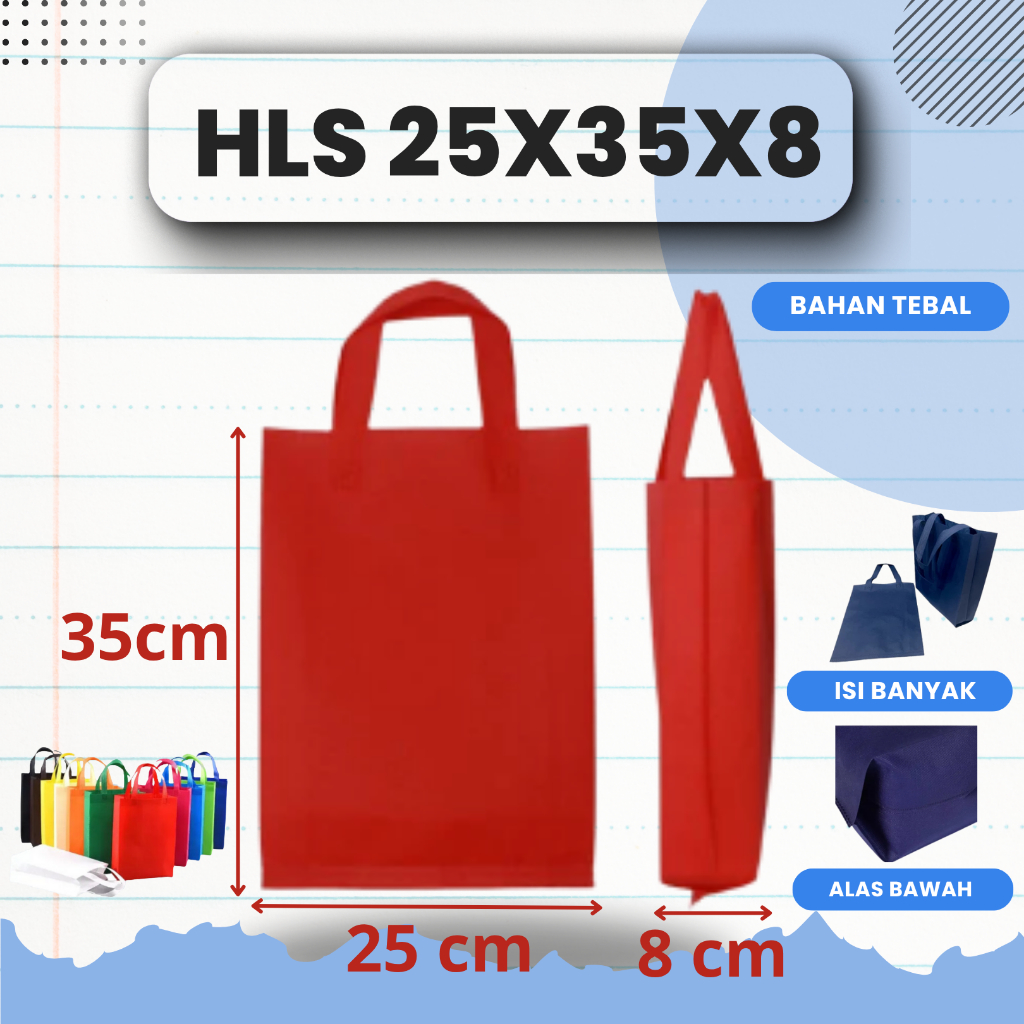 

Tas Spunbond Goodie Bag 25x35x8 cm/ Goodie Bag Tebal 70gsm Goodie Bag Handle Tas Belanja Tas Souvenir