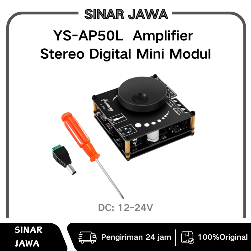 YS-AP50L  Amplifier Stereo Digital Mini Modul Papan Daya Audio Speaker AMP AUX APP  50W * 2 Kompatib