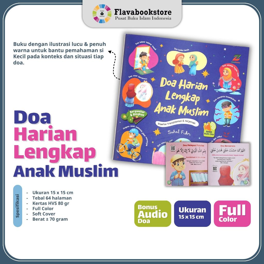 Ziyadbooks - Doa Harian Lengkap Anak Muslim - Buku Belajar Berdoa Keseharian dengan Gambar Menarik