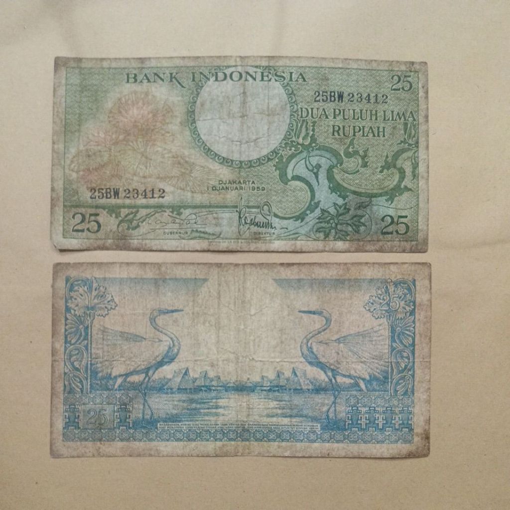 Uang Kertas 25 Bunga 1959