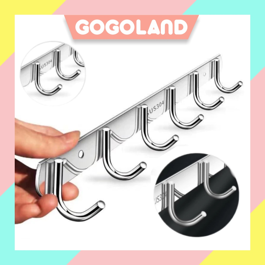GOGOLAND Kapstok Stainless Steel Anti Karat / Gantungan Baju Hook Kait Kamar Mandi R1294