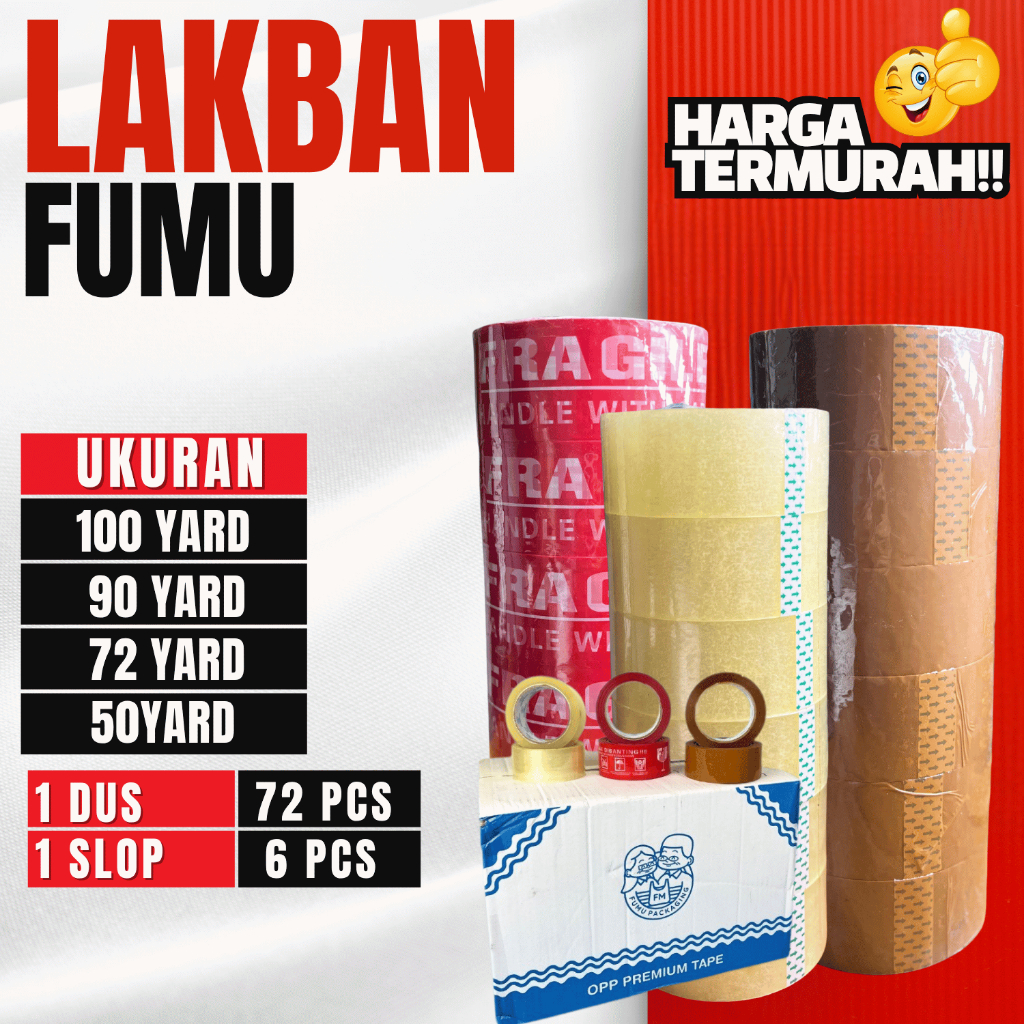 

Lakban Bening / Lakban Fragile / Lakban Coklat 2inci 50 yard-72yard-90yard-100yard Premium Termurah