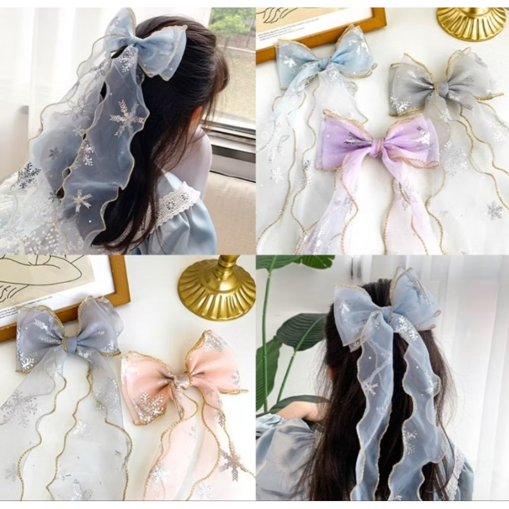 Jepit rambut pita panjang frozen