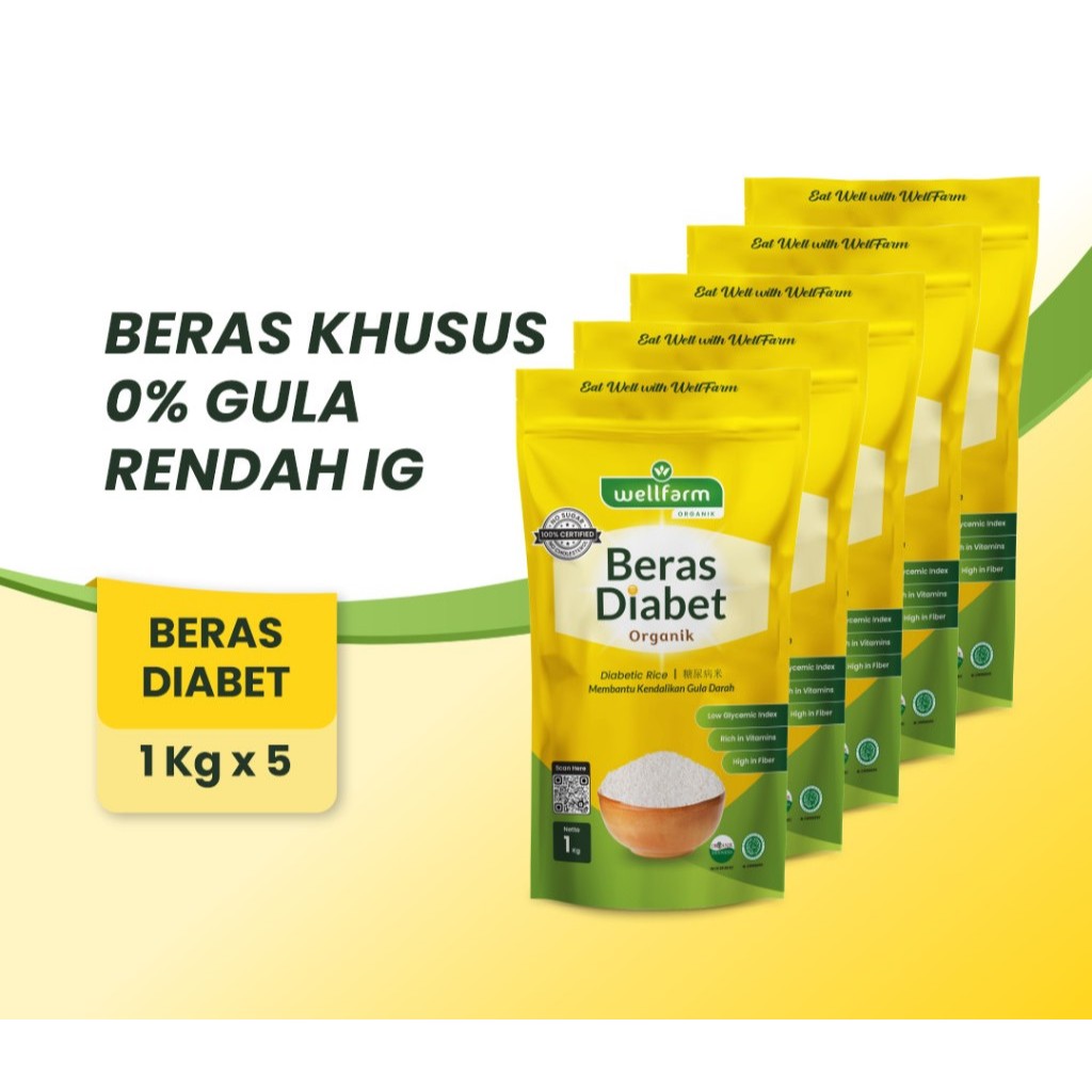 

Wellfarm Beras Diabetes Organik 5Kg Paket Bundling